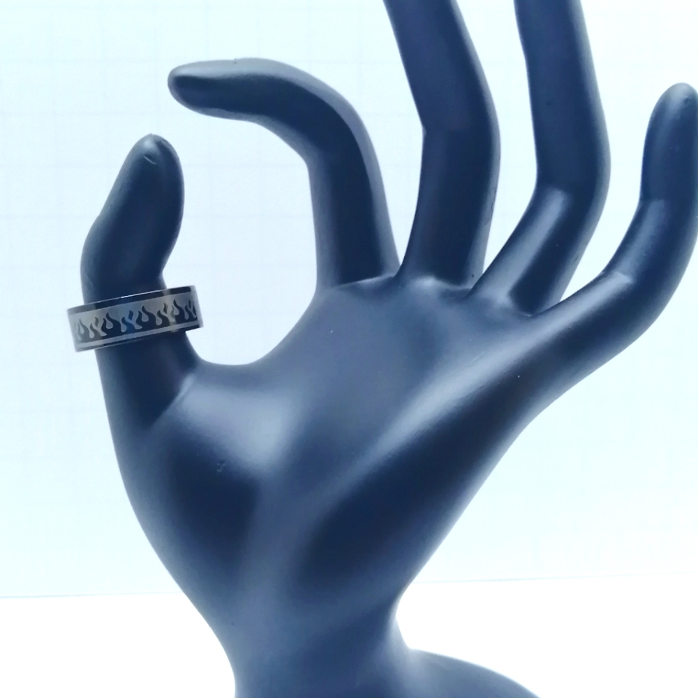 Stainless Steel Flame Men's Ring Size 11.5 NWT
